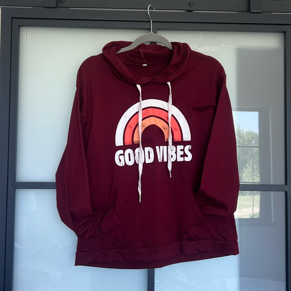 Good Vibes hoodie barely worn
